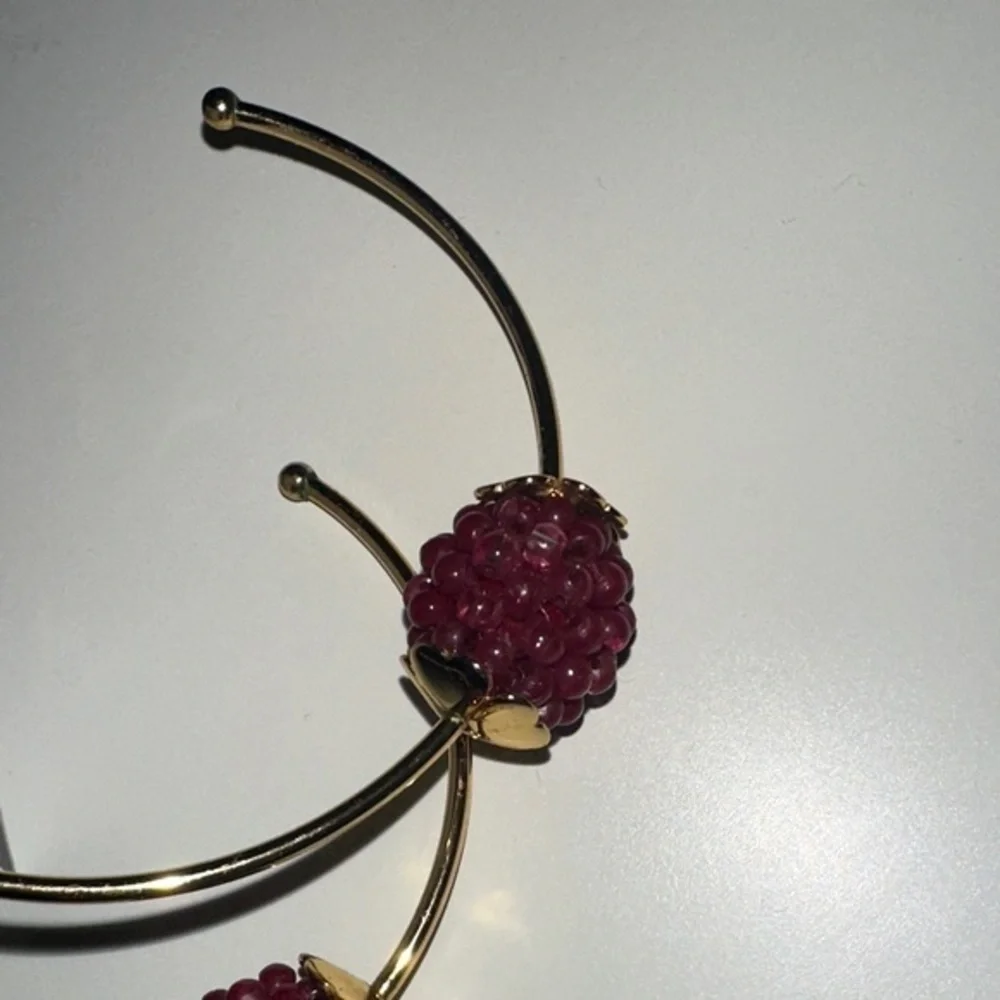 Kate Spade VERRY BERRY BEADED HOOP EARRINGS IN BURGUNDY